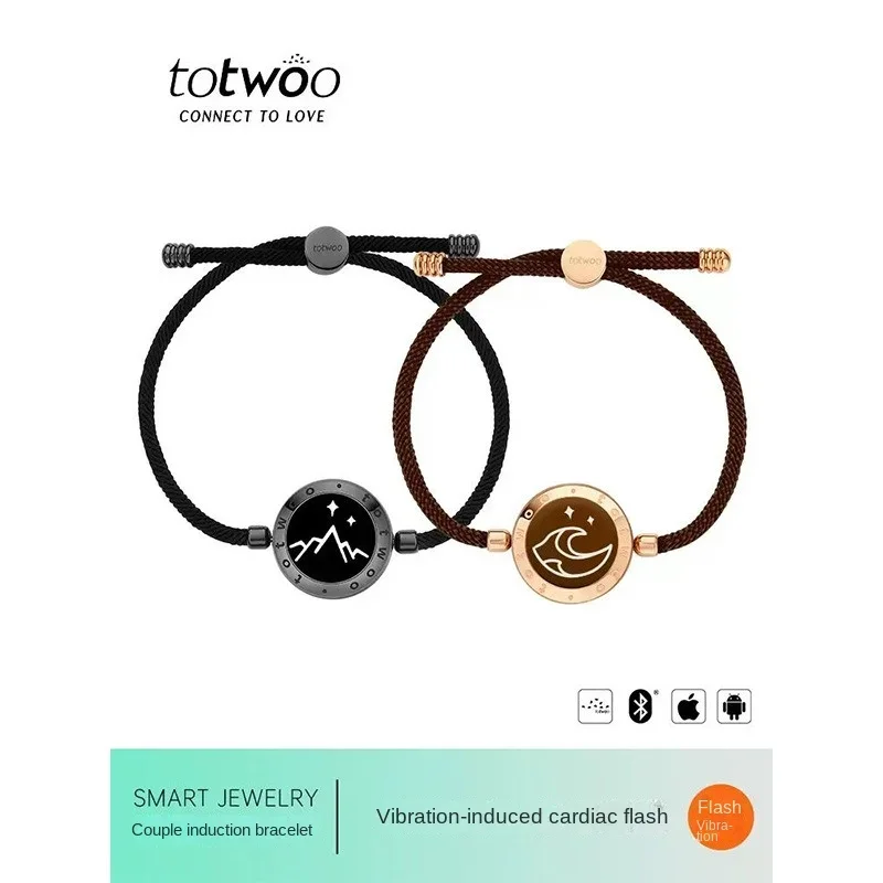 t o t w o o vibration sensor bracelet intelligent interactive remote love couple bracelet male and female friends gift