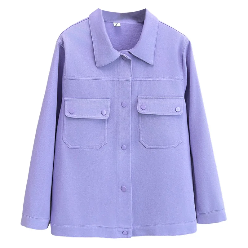 

XXXXL модная женская джинсовая куртка больших размеров, осенняя новая классическая и универсальная повседневная рубашка из стираного хлопка, пальто