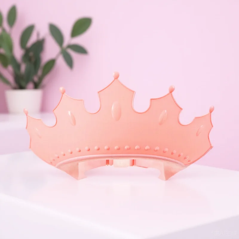 

Kids Shower Hat Crown Design Adjustable Waterproof Bath Caps Shampoo Hat Protects Eyes Ears Prevents Water Entering