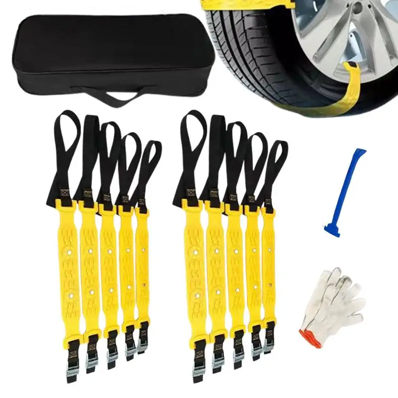 

Snow Chains For Car Heavy Duty Traction Tire Chains Anti Snow Chains 10 Pieces Sturdy Auto Tire Snow Chains Traction Mud Chains