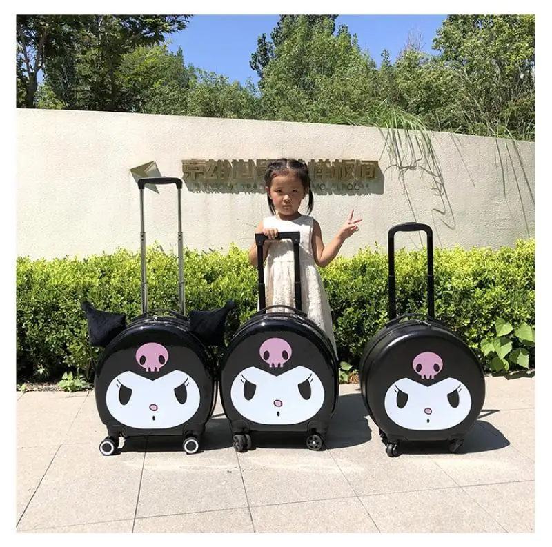 

Kawaii Sanrios Trolley Case New Child Carry-On Suitcase Cartoon Kuromi Hello Kittys Universal Wheel Trolley Case Student Anime