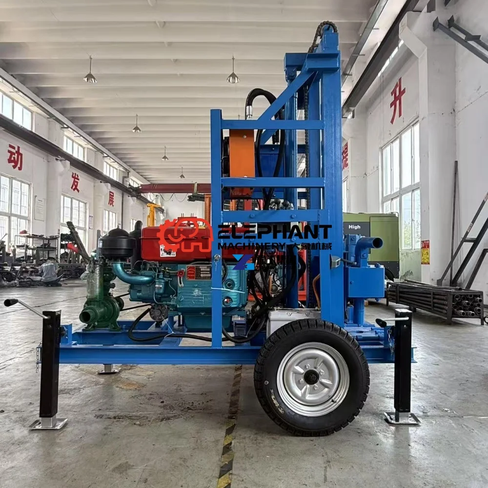 25HP Diesel Hydraulic Crawler Water Well Drilling Rig Mobile Borehole Drilling Machine for Household Well Construction