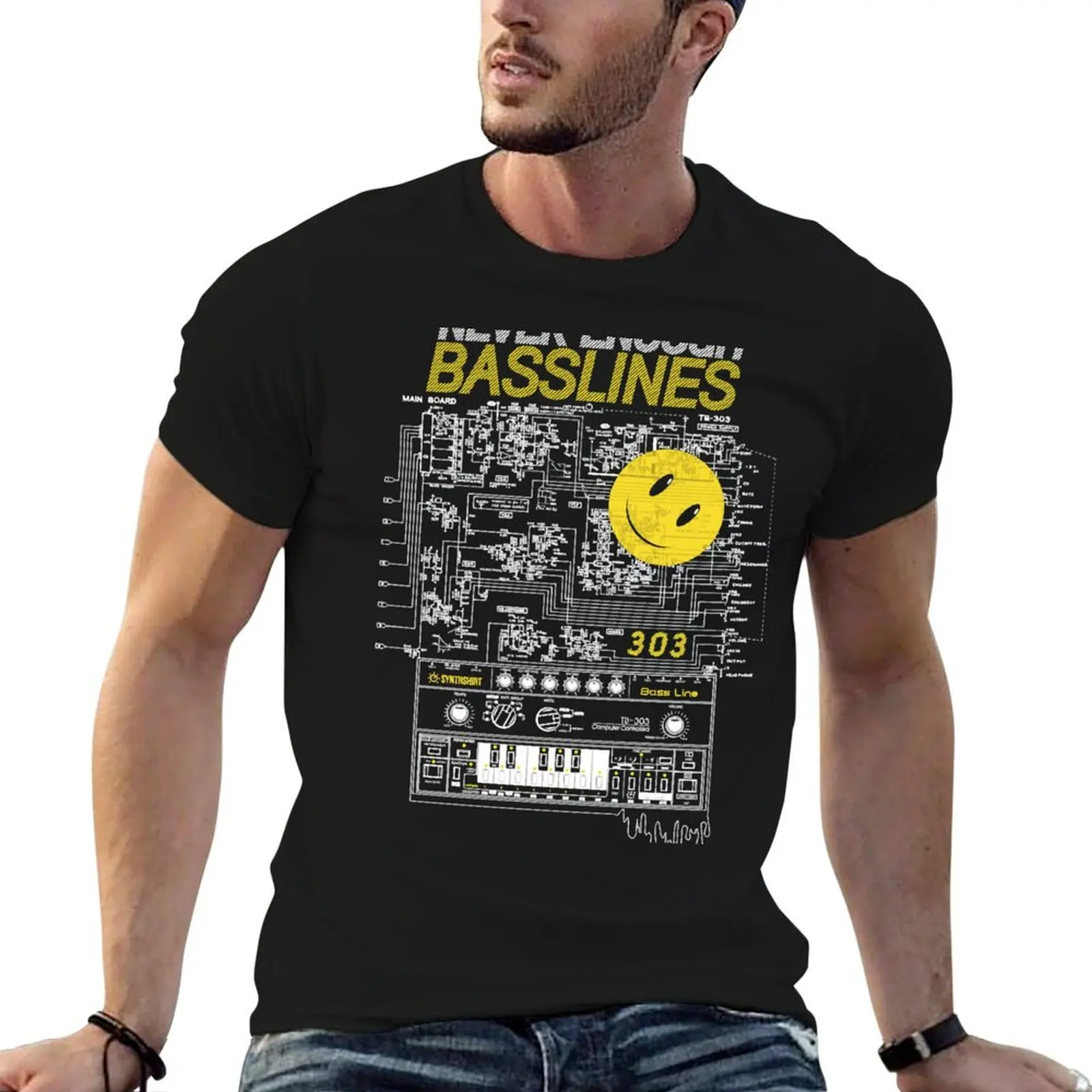 303 Never Enough Basslines T-Shirt t shirts with prints man t shirts graphic t shirt man casual T-shirt