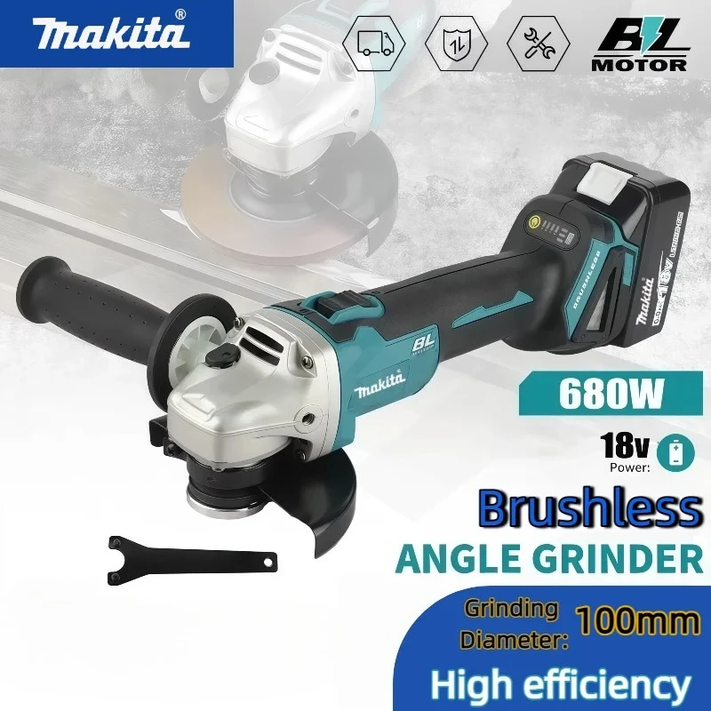 

Makita DGA404 18 В Бесщеточная аккумуляторная шлифовальная машина Электрическая угловая шлифовальная машина для шлифовки металла, дерева, полировки, резки, электроинструмента