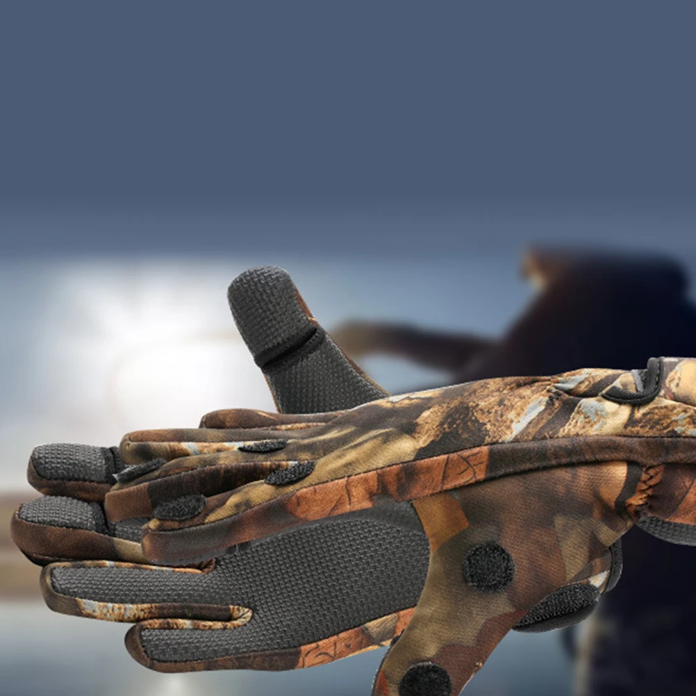 

AntiSlip Sports Premium Material Thermal Camouflage Fishing Windproof Outdoor Hunting Biking Cycling Gloves Men Winter Warm