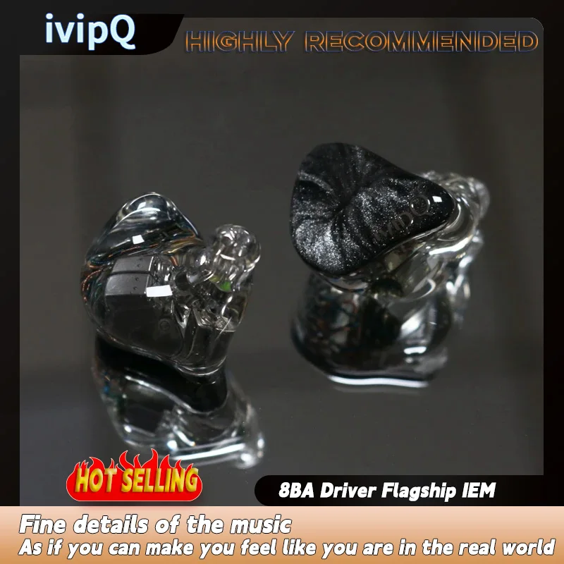 IvipQ Conch V11 8BA Driver Flagship IEM con cavo modulare aggiornato HiFi Music Monitor auricolari cablati per audiofili musicisti