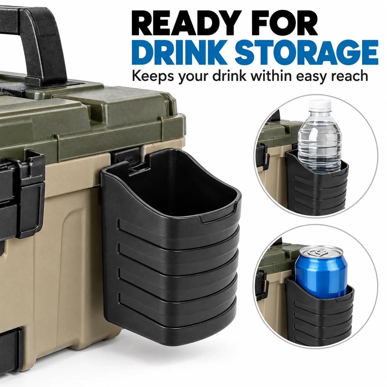 1Pcs Fishing Box Cup Holder Thickened Insert Type Water Bottle Rack Fishing Tackle Box Accessory for Outdoor Fishing Storage