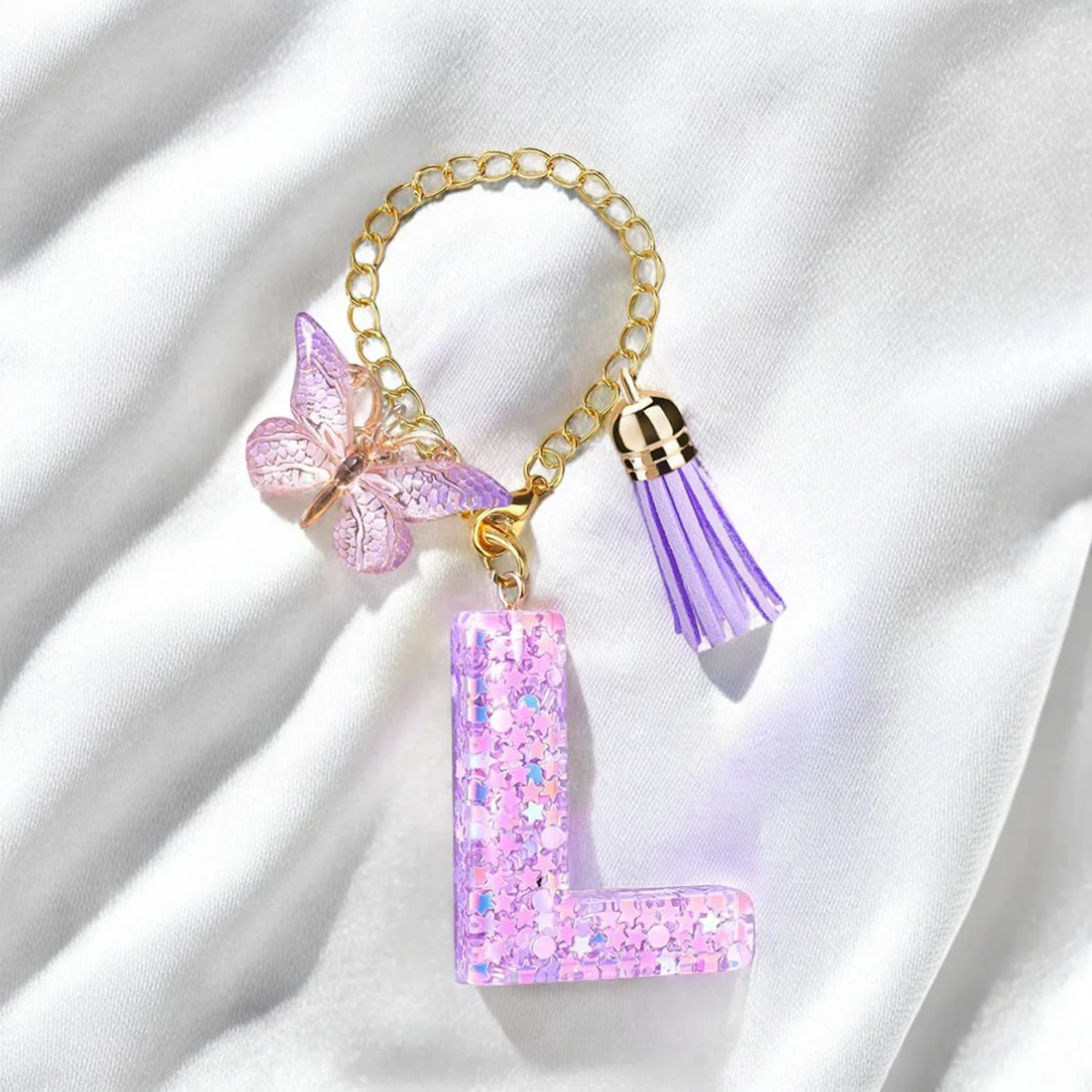 قطعة واحدة من سلسلة الأكواب الأرجوانية، ملحق زجاجة المياه، سلسلة مفاتيح بسلسلة كوب الحروف، سلسلة مفاتيح صغيرة لطيفة على ظهره، قلادة حقيبة #4