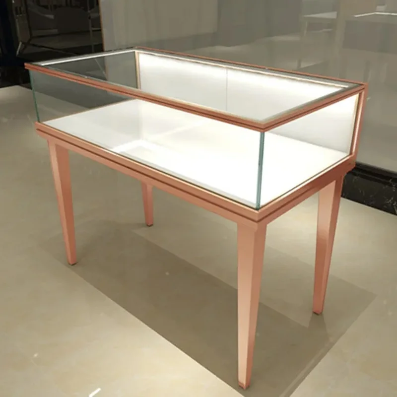 custom.Luxury Model Square Glass Showcase Versatile Display in Shopping Malls Showrooms Jewelry Stores