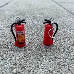 1 pair of interesting fire extinguisher earrings for firefighters special gift