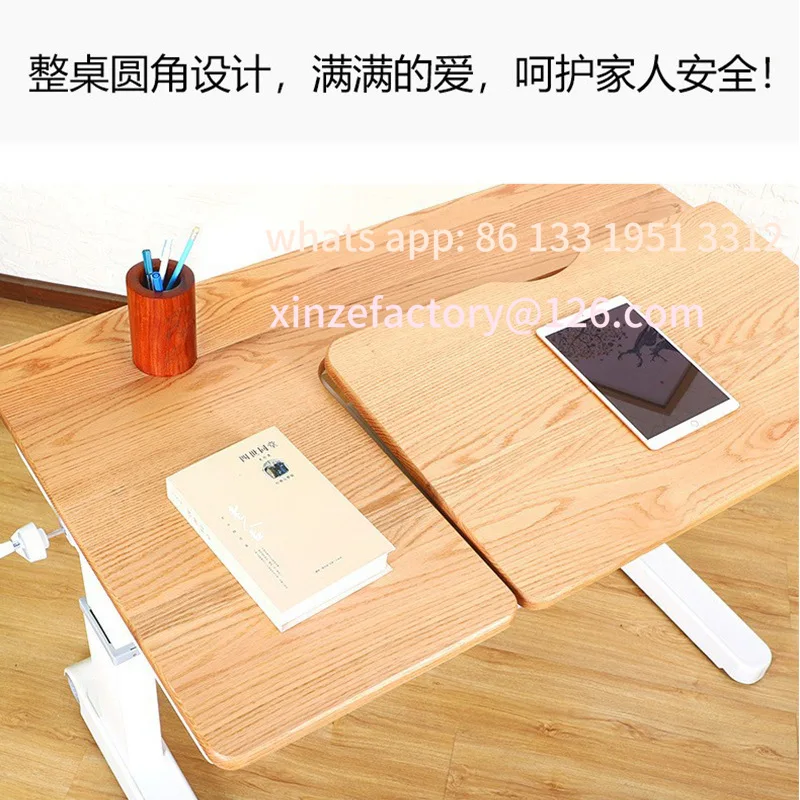Scrivania in legno massello con sollevamento alto e basso per bambini, studenti delle scuole primarie e secondarie, scrittoio domestico, studio per bambini