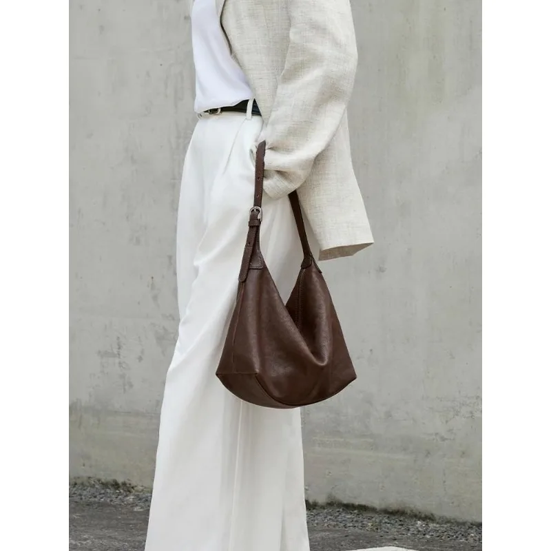 

Soft Leather Shopping Bag High-end Niche Design One-shoulder Storage Bag