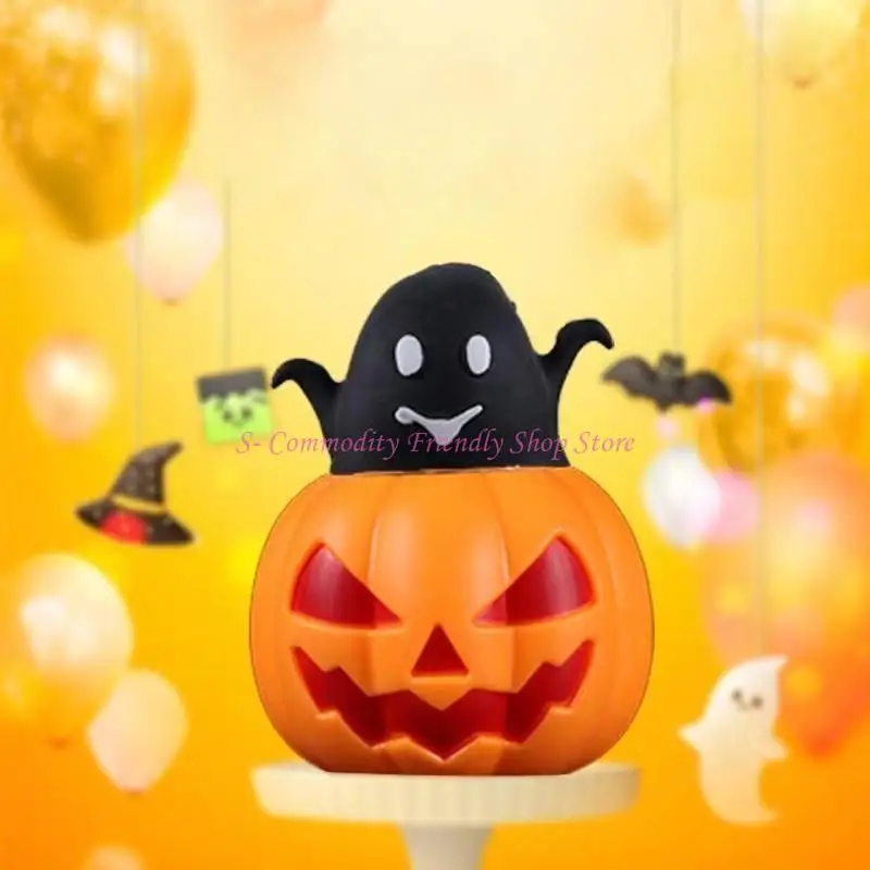 85AE Squeeze Halloween Pumpkin Anxiety Toy Soft Popping Model Pressure Reliever Pinch Boys Girl Party Favor