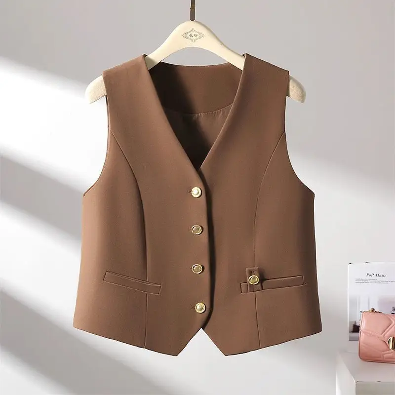 

2025 spring and autumn new suit women's fashion sleeveless short top coat y2k top ropa mujer