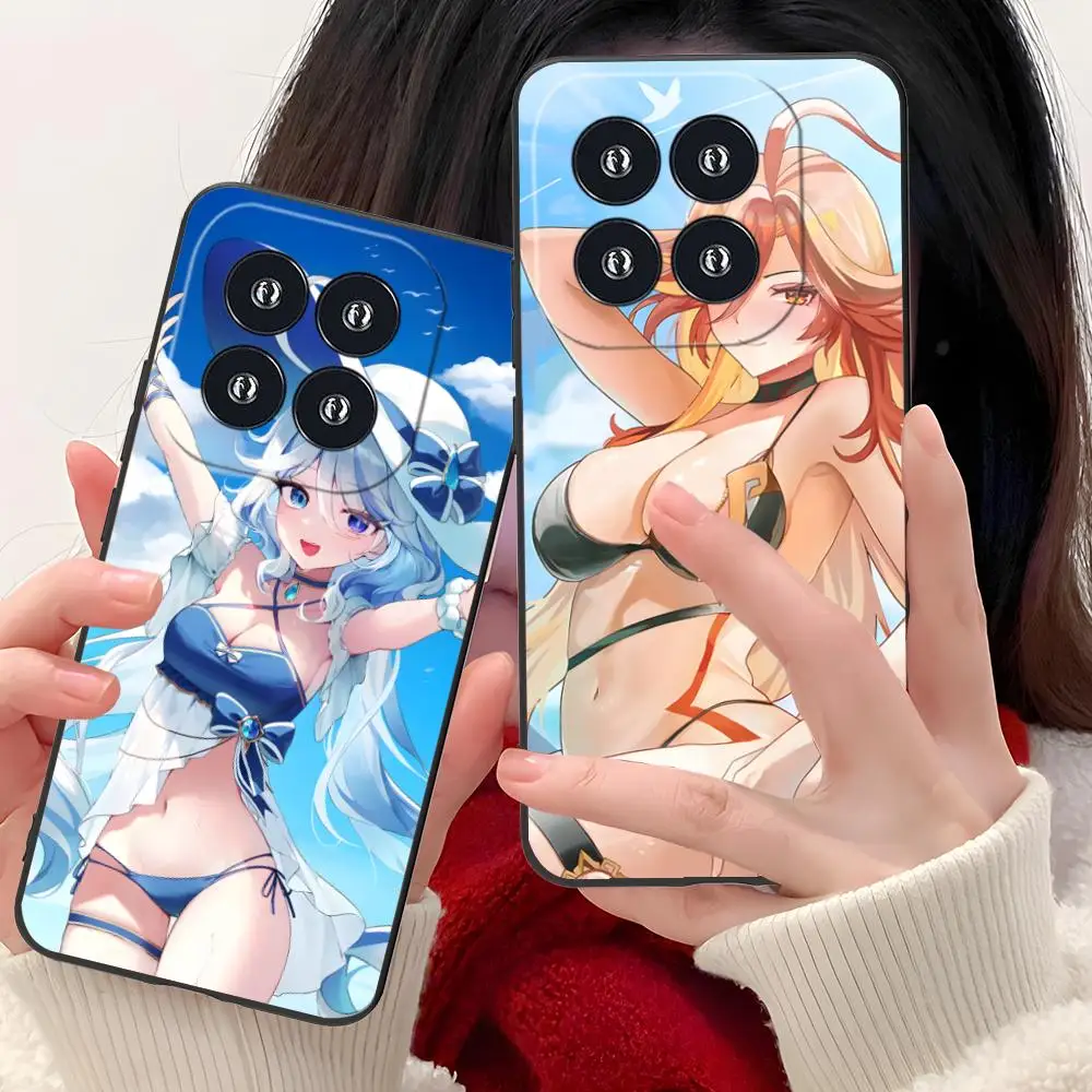 جراب هاتف محمول Genshin Impact Ecchi لهاتف Xiaomi 15 14 13 12 Mi 11 T Ultra Lite Pro S X 5G طباعة ملونة واقية جميلة