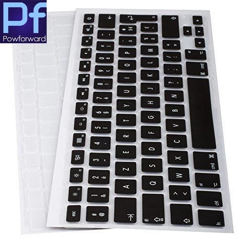  Silicone French Keyboard Cover France EU Euro AZERTY For Macbook Pro 17  A1297 MD318 MC725 MC024 MB604 MC226 MC024 MC725 MD311 