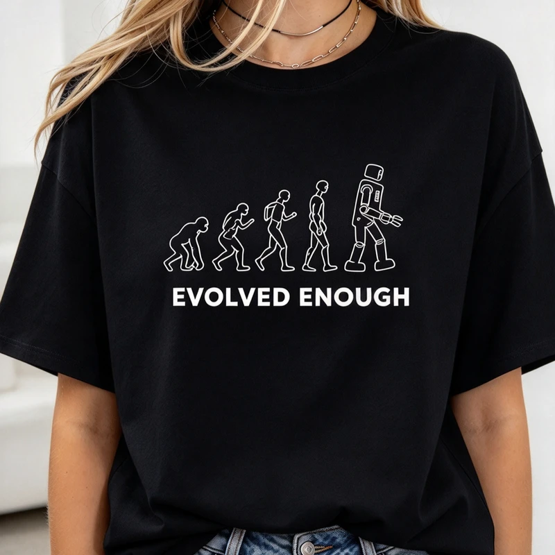 T-shirt amusant « Évolué à l'extrême » – Cadeau idéal pour les passionnés de science et de technologie – T-shirt décontracté en coton à manches courtes pour homme – Haut Harajuku en coton Y2K
