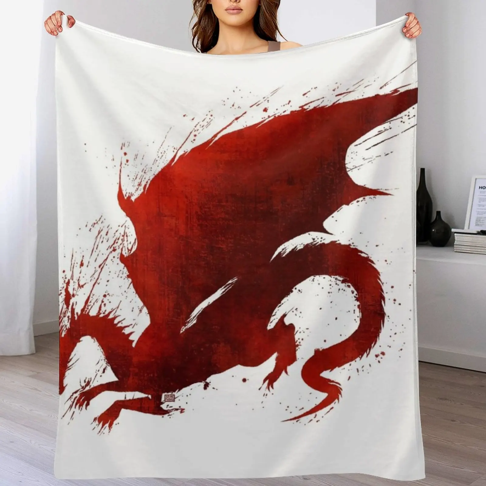 

Dragon Age Origins: Blood Dragon V1 Throw Blanket Decorative Soft Throw Blanket for Couch Sofa