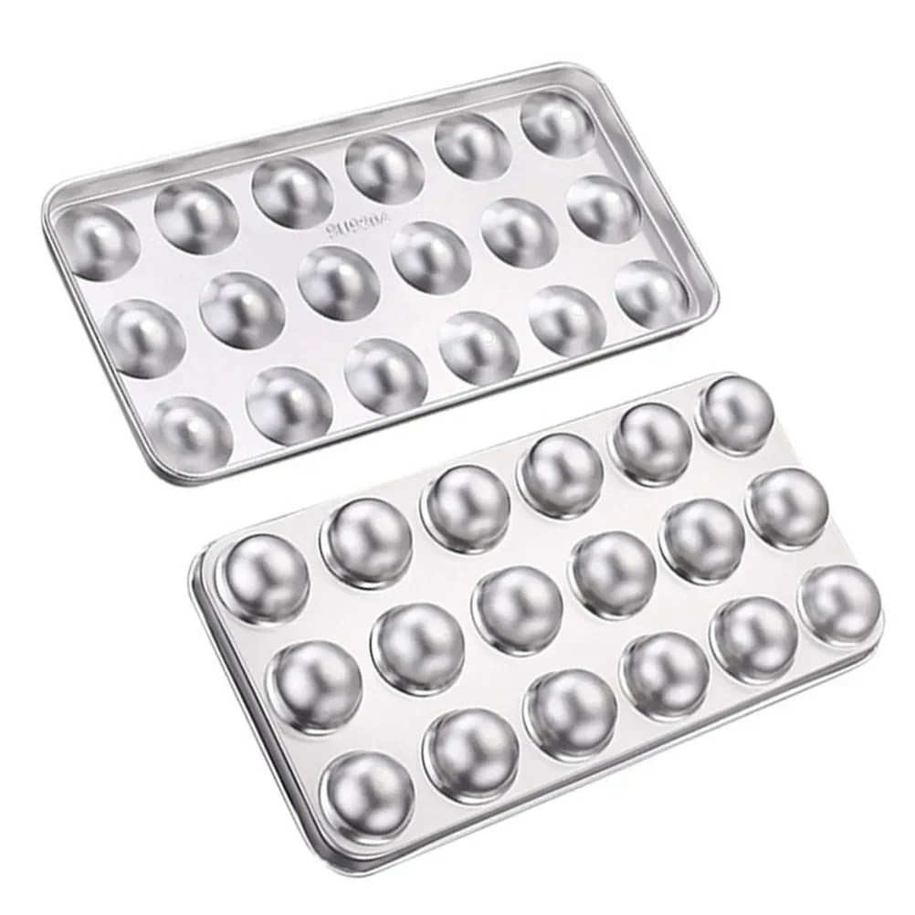 Food Grade Stainless Steel Round Ice Cube Mold Tray Easy Clean Ice Making Tray for Pudding Chocolate Candy Cool Drink Enhancer