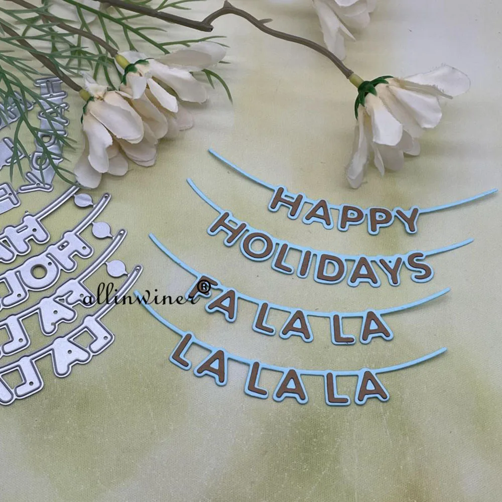 

Праздничная цепочка с буквами, металлические трафареты для DIY, скрапбукинг, декоративное тиснение, шаблон для высечки ручной работы