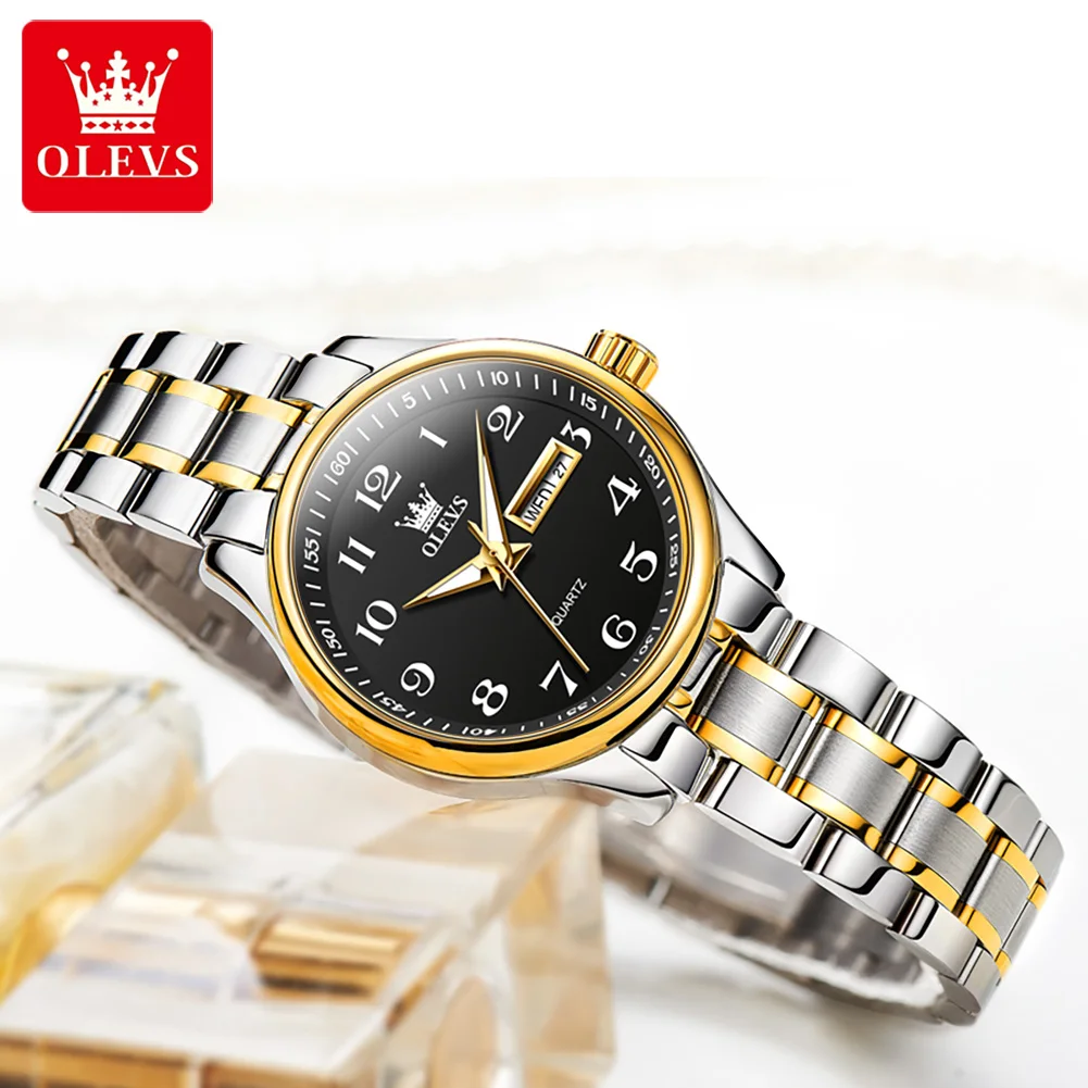 OLEVS Hot sale Women\'s Wrist watch Original Luxury Watches for Ladies Waterproof Date Stainless Steel Quartz Woman Wristwatch