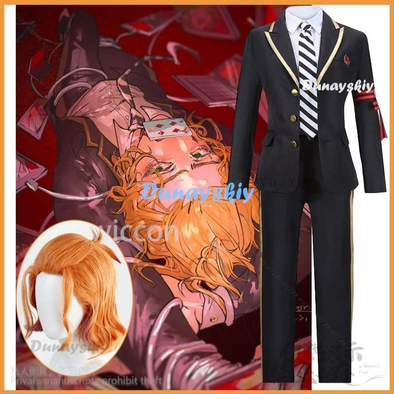 Heartslabyul Cater Diamond Cosplay Costume Twisted-Wonderland DK School Uniform Suit Wig Anime Game Halloween Cos Customized