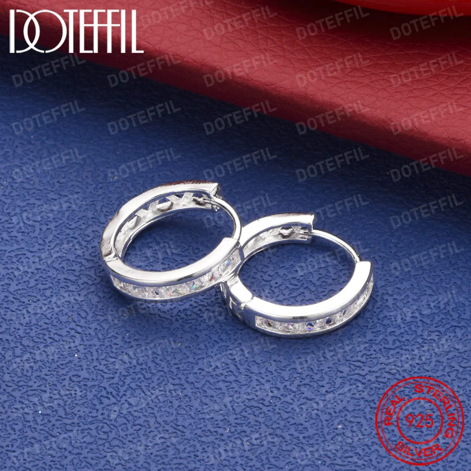 925 Sterling Silber Filigrane Einreihige Zirkonia-Ohrringe für Damen, Modisches Hochzeits- und Partygeschenk-Schmuckstück