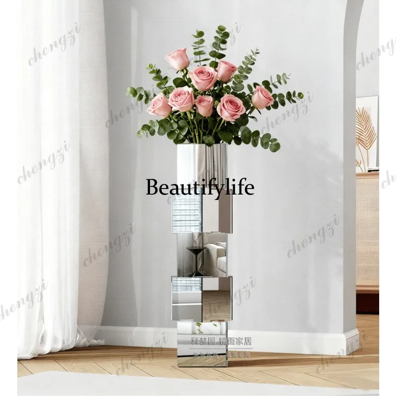 A95 European mirror vase flower arrangement ornament home decoration wedding flower arrangement ornament