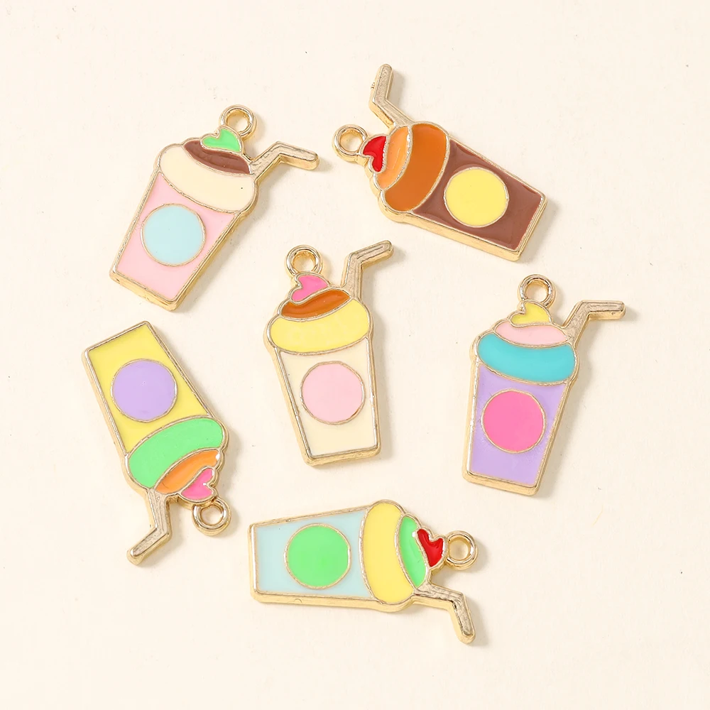 20 Stück 13*21mm Kawaii Lebensmittel & Getränke Eiscreme Anhänger Charms für Niedliche Ohrringe Armband DIY Handgemachter Schmuck