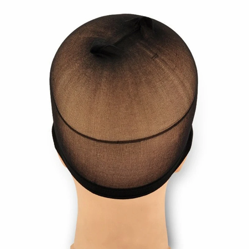 Gorro de malla elástica para hacer pelucas, malla de cabello de lujo para tejer, tamaño libre (tono de piel), paquete de 2 unidades