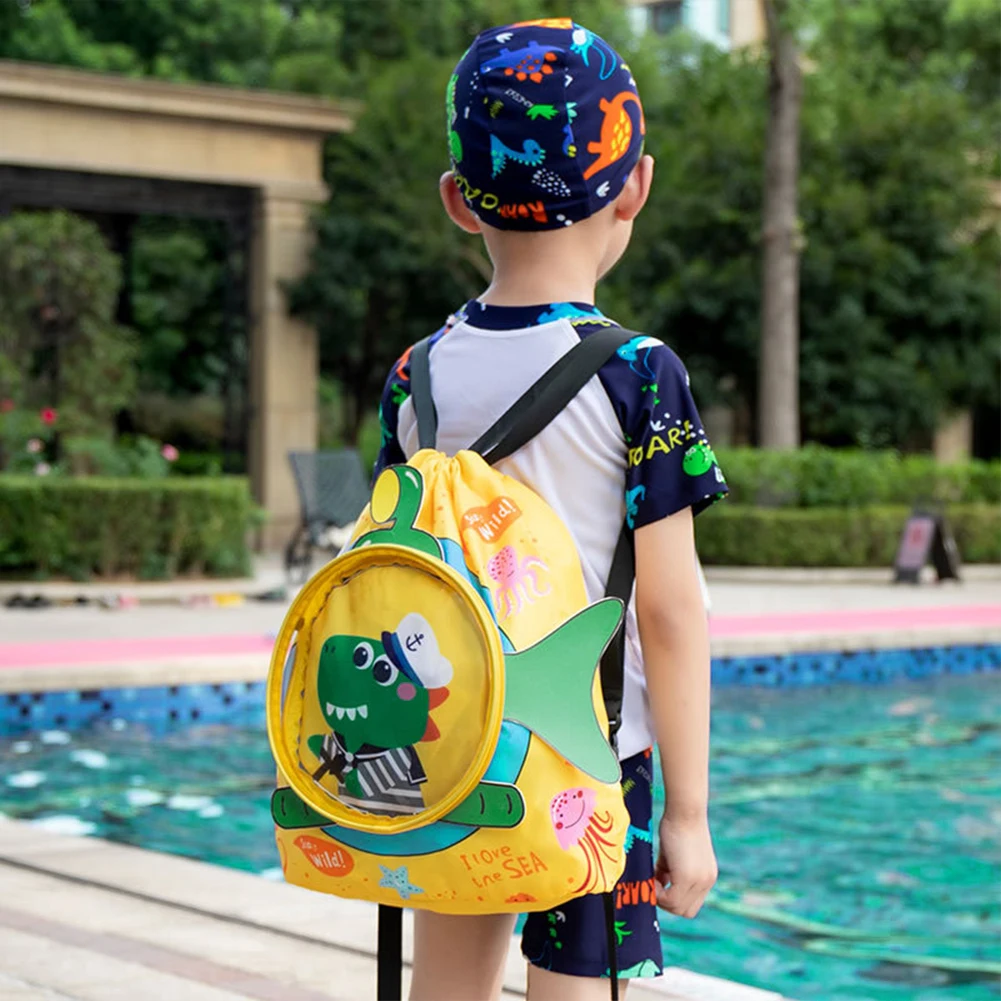 حقيبة صالة الألعاب الرياضية برباط رطب وجاف وفصل جاف ورطب للشباب على الشاطئ حقيبة ظهر للسفر مع مقصورات للأحذية حقيبة تخزين للسباحة #3