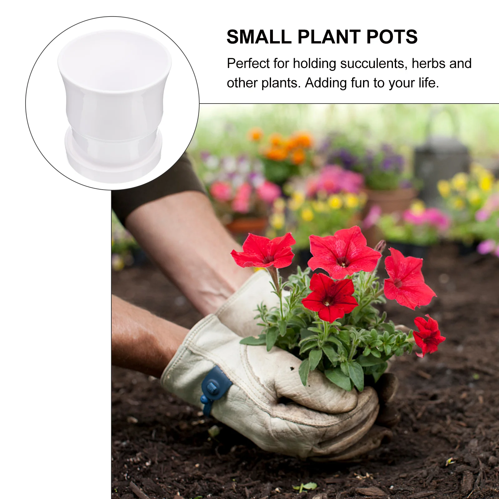 

3Sets Bamboo Joint Flower Pots Plastic Indoor Lightweight Sturdy Decorative Gift for Home Balcony Office