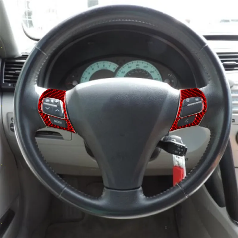 

Car Interior Steering Wheel Trim Red Carbon Fiber Stickers For TOYOTA CAMRY 07-11 With AUTOMATIC TRANSMISSION