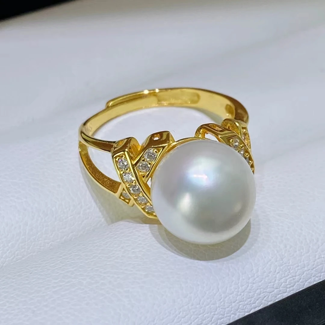 

Регулируемое кольцо из стерлингового серебра 925 пробы, настройки, крепления, аксессуары, детали, фитинги для жемчуга 11-12 мм, 5 шт./лот