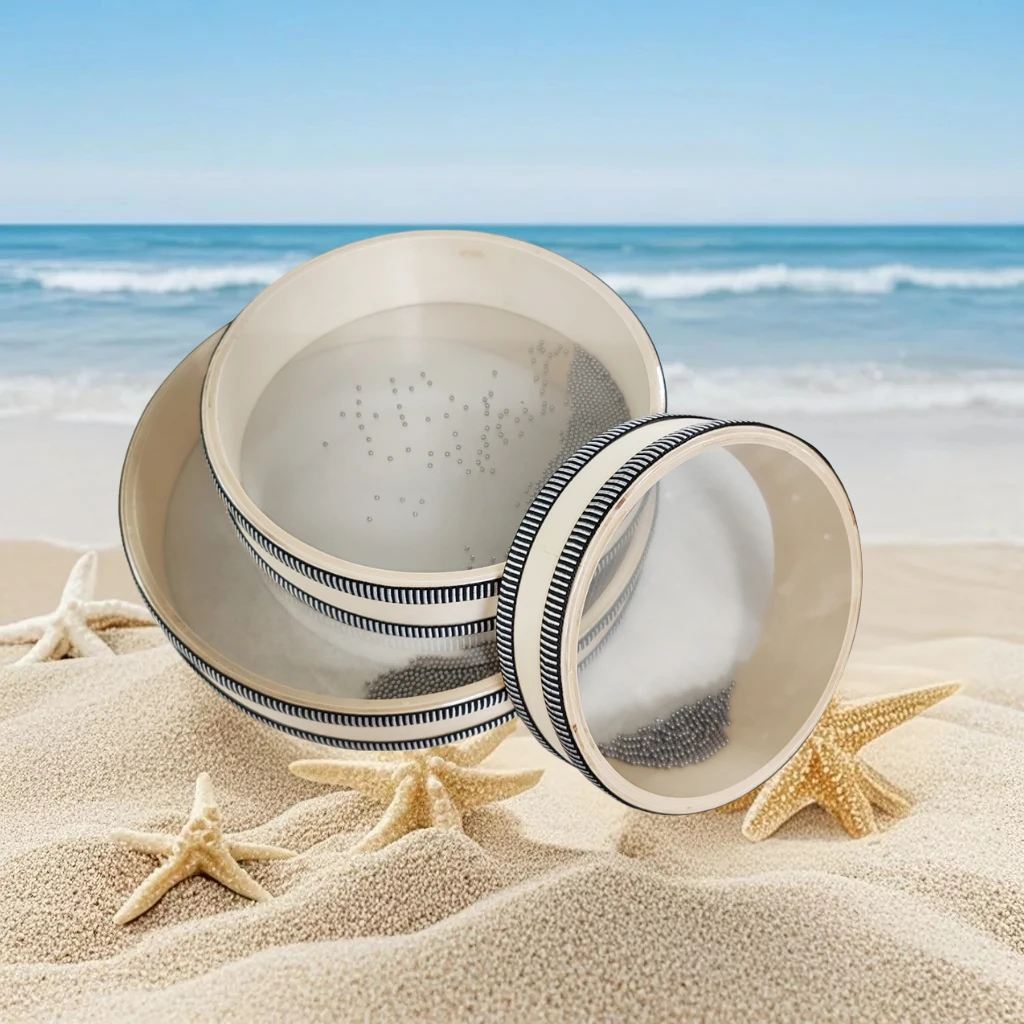 3Pack Ocean Wave Bead Hand Drum,Sea Sound Drum with Hardwood Shell Ocean Sound Drum Musical Instrument Percussion for Kid Child