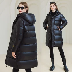 Women Winter Jacket Warm Thickened Clothes Hooded Parka Fashion Cotton-padded Soft Waterproof Outwear Black Gold Coats for Woman