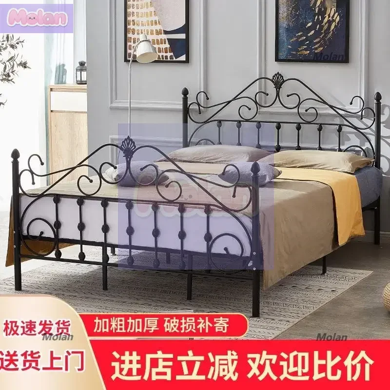 

Nordic princess wrought iron bed simple modern style and breakfast iron frame creative hotel single bed thickened double