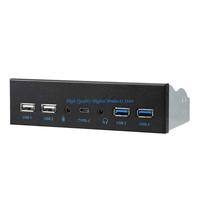 U2JE USB C Hubs Drive Front Panel 2 Port USB3.0 + 2 Port USB 3.1 TypeC 19 Pin 3.5mm Optical Drive Bay Panel