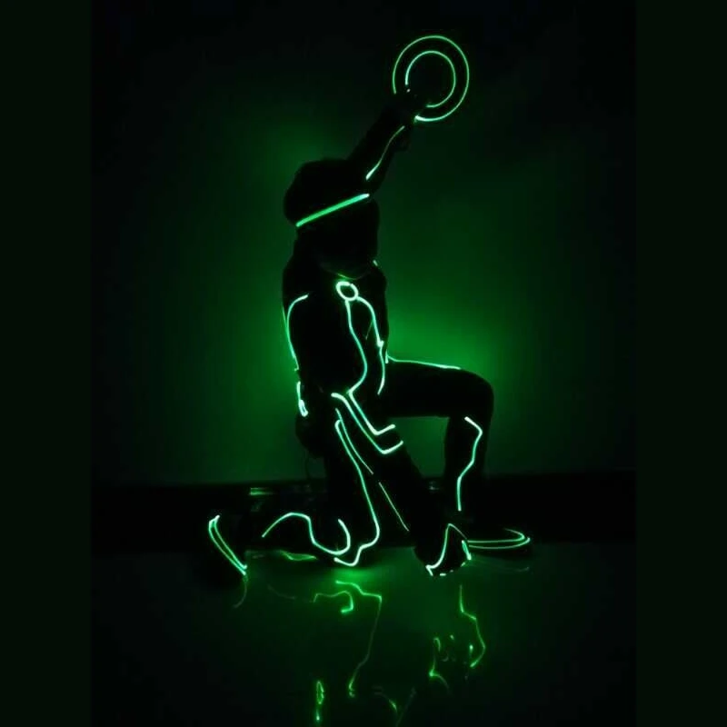 

Luminous fiber optic clothing programmable clothing LED dance clothing, lighting up costumes for stage performances DJ disco