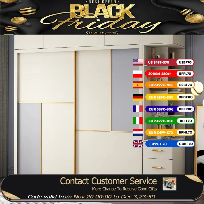 

Nordic Sliding Door Wardrobes Orgnizer Luxury Living Room Storage Wardrobes Bedroom Stylish Guarda Roupa Furniture House