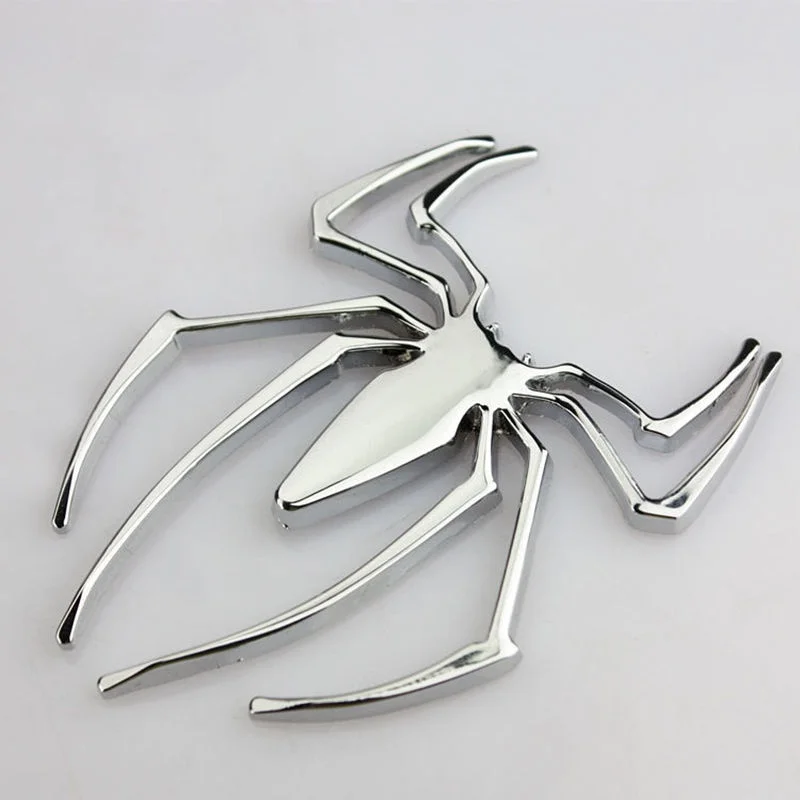 Naklejki samochodowe metalowe 3D pająk Logo na samochód złoto/srebro akcesoria samochodowe do stylizacji metalowa naklejka Chrome pająk odznaka godło