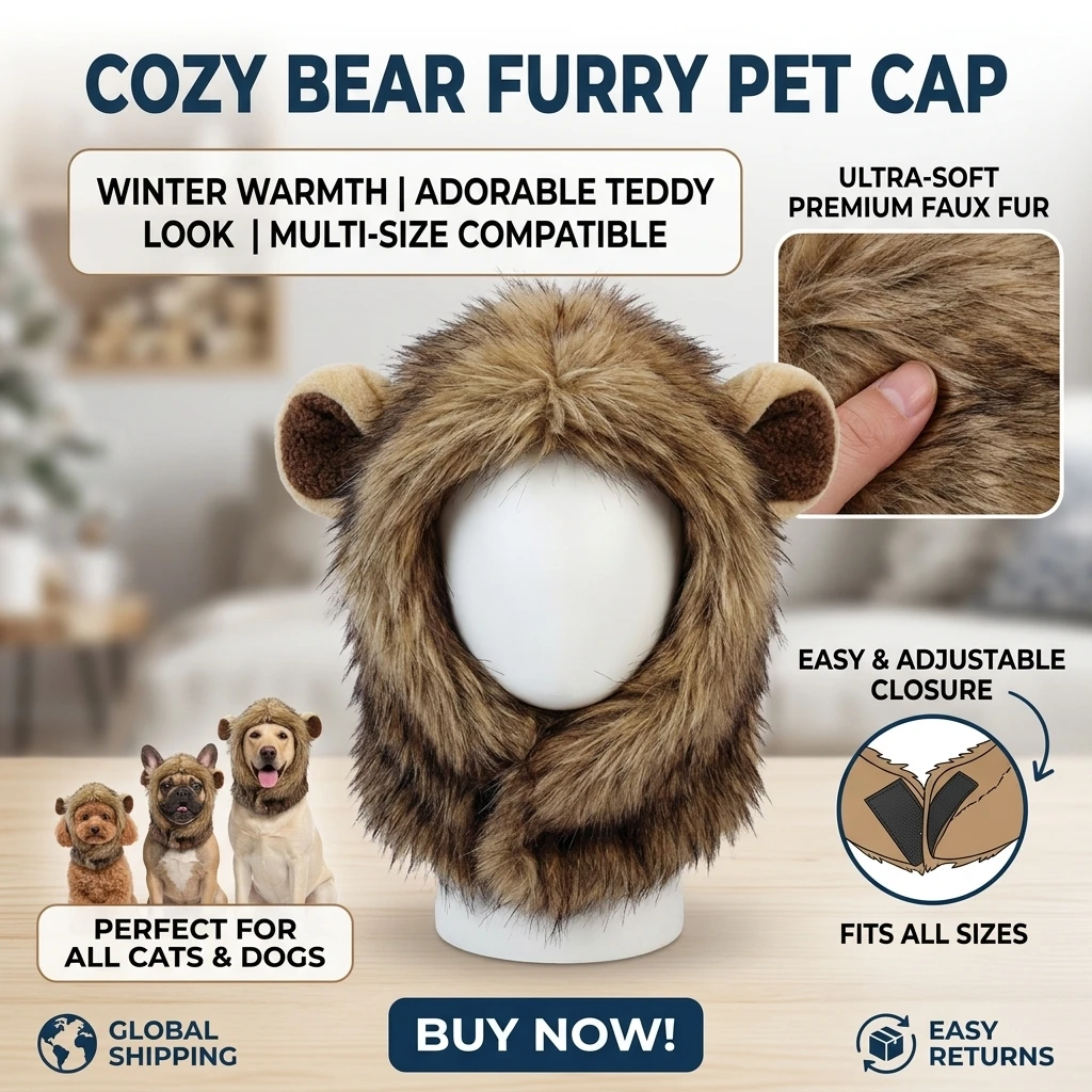 1pc Cute Funny Pets Clothes Cap Cute Cat Wig Lion Mane Costume Cosplay Kitten Dog Hat with Ears Fancy Party Supplies 2026 New
