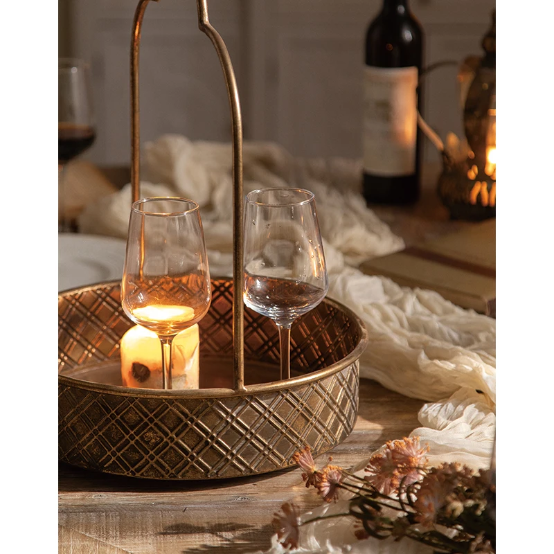 Decorative Round Trays with Basket Design, Iron with Embossed Woven Pattern, Perfect for Bread Display, Set of 3
