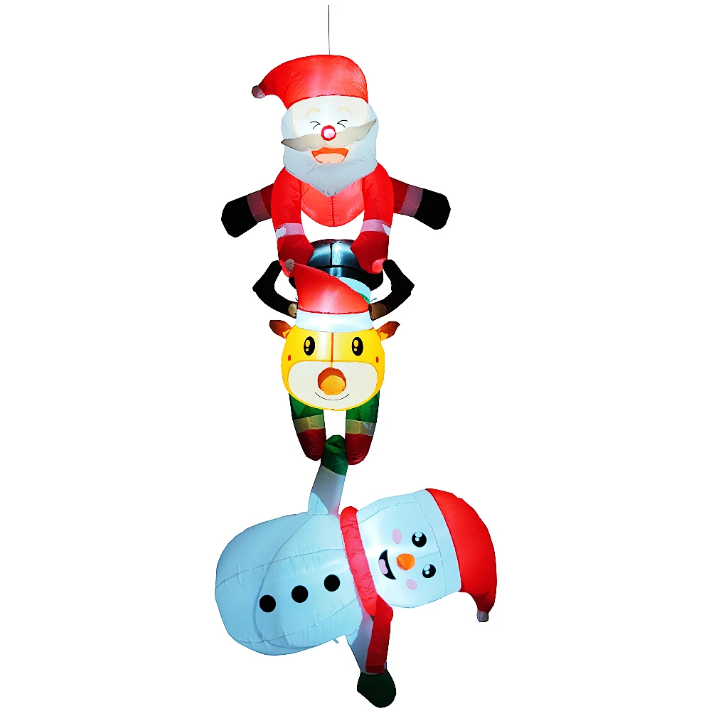 8FT عيد الميلاد نفخ ثلج الرنة سانتا كلوز ساحة ديكور المدمج في LED ، لعيد الميلاد في الهواء الطلق شعاع سقف شجرة زينة الحفلات #4
