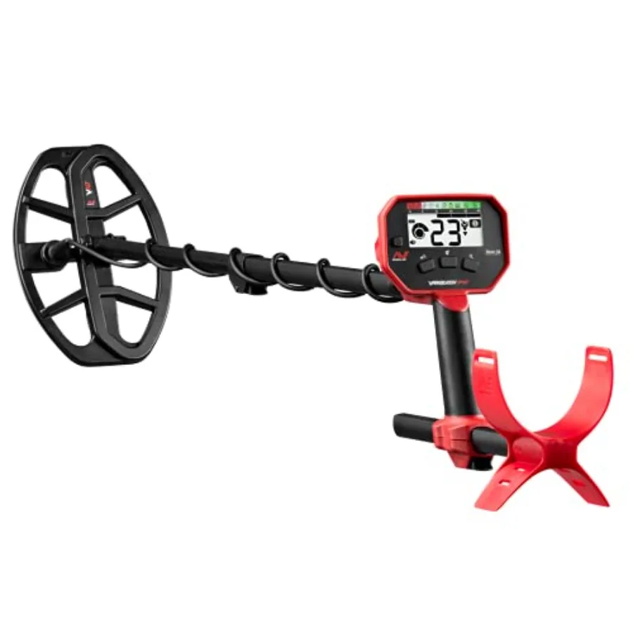 

340 Multi-Frequency Auto-Select Metal Detector for Adults with V10 10"x7" Double-D Waterproof Coil 3 Detect Modes