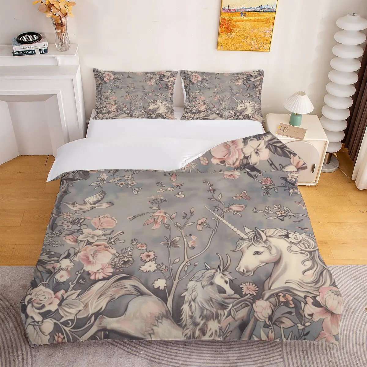 Unicorns  duvet cover   foxes  1 duvet cover, 2 pillowcases, 3 pieces