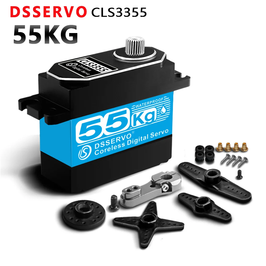 CLS3355 55KG Digital Servo High Torque HV Coreless Motor Full Metal Gear Waterproof Steering For 1/8 1/10 RC Car Crawler Robot
