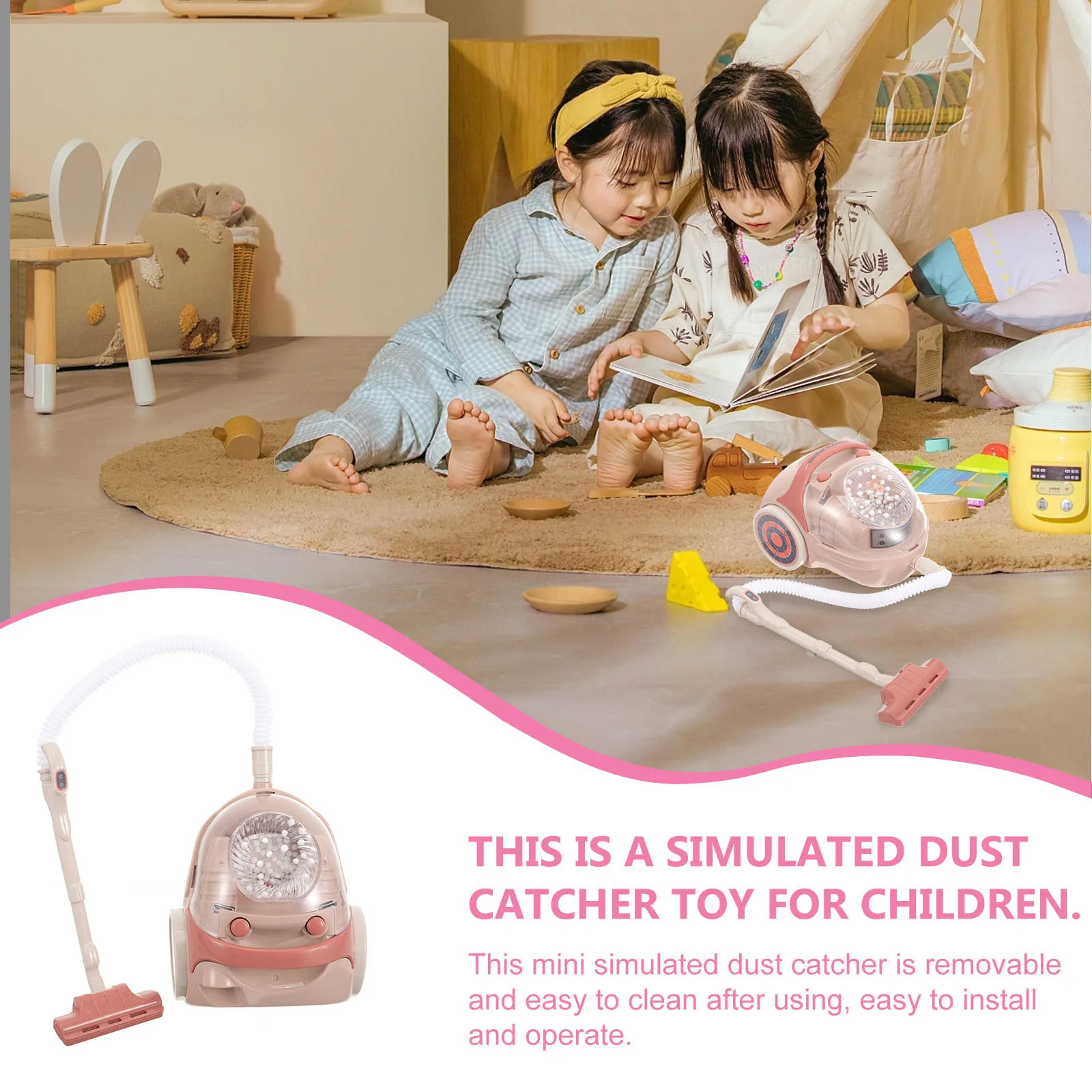유아용 어린이 진공 청소기 장난감 미니 먼지 포집기 생활 장면 모델 소형