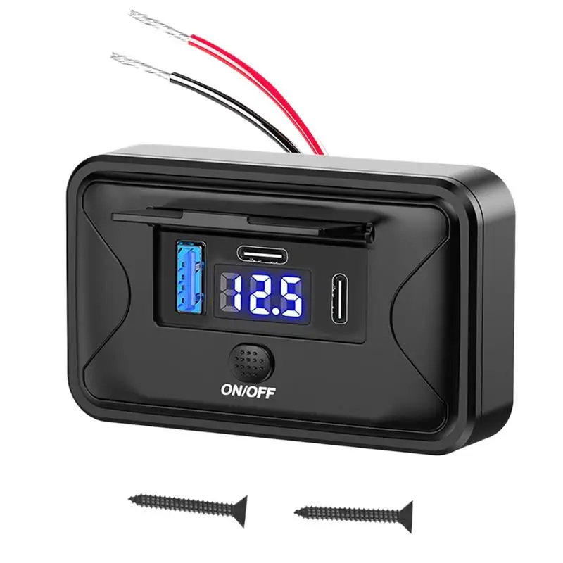 

Truck Wall Charger Charging Station 3 Ports Waterproof Voltage Display Vehicle Travel Charger Stable Car Plug Adapter Outlet For