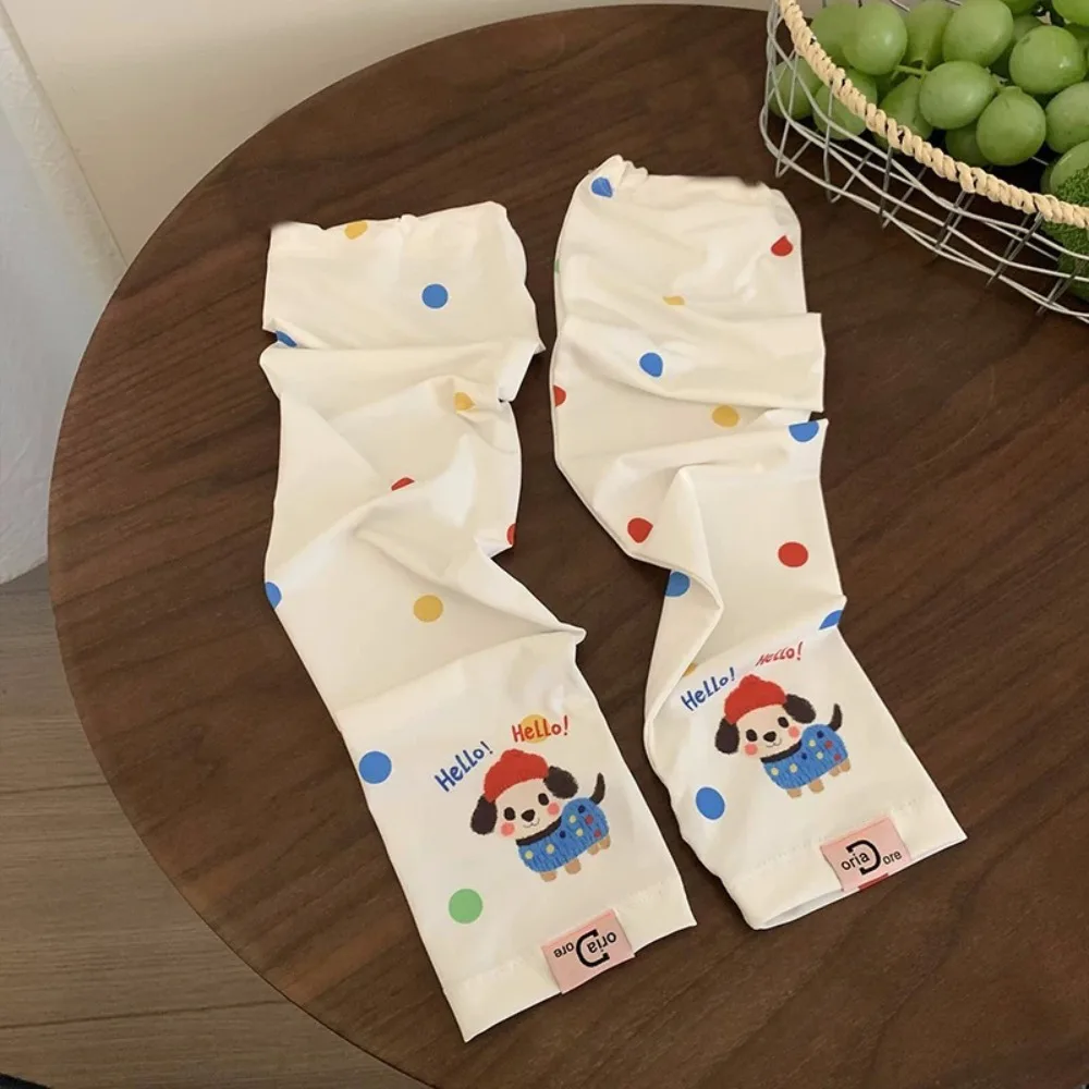 

Ice Silk Women's Sun Protection Sleeves Loose Cartoon Print Cycling Arm Sleeve UV Protection Versatile Ice Sleeves